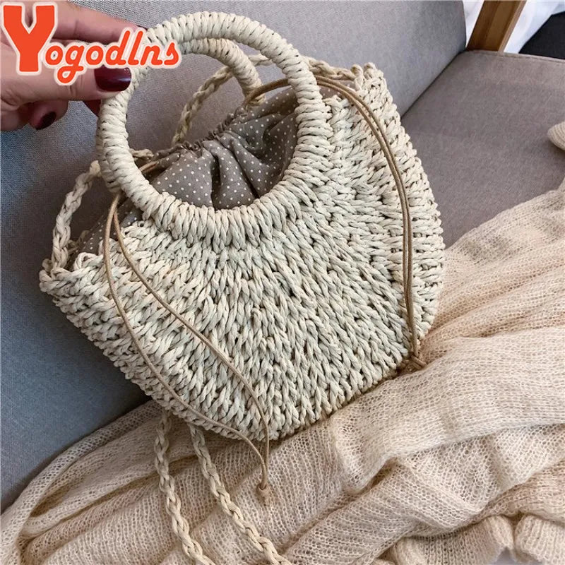 Sac à Main Demi-Ronde de Paille