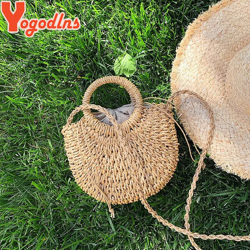 Sac à Main Demi-Ronde de Paille