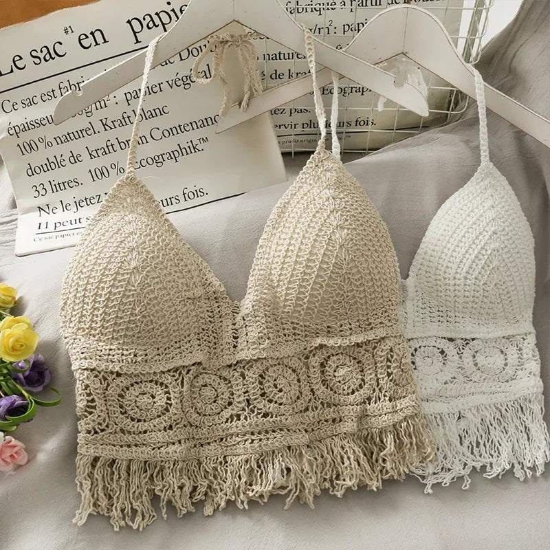 Crop top en crochet bustier