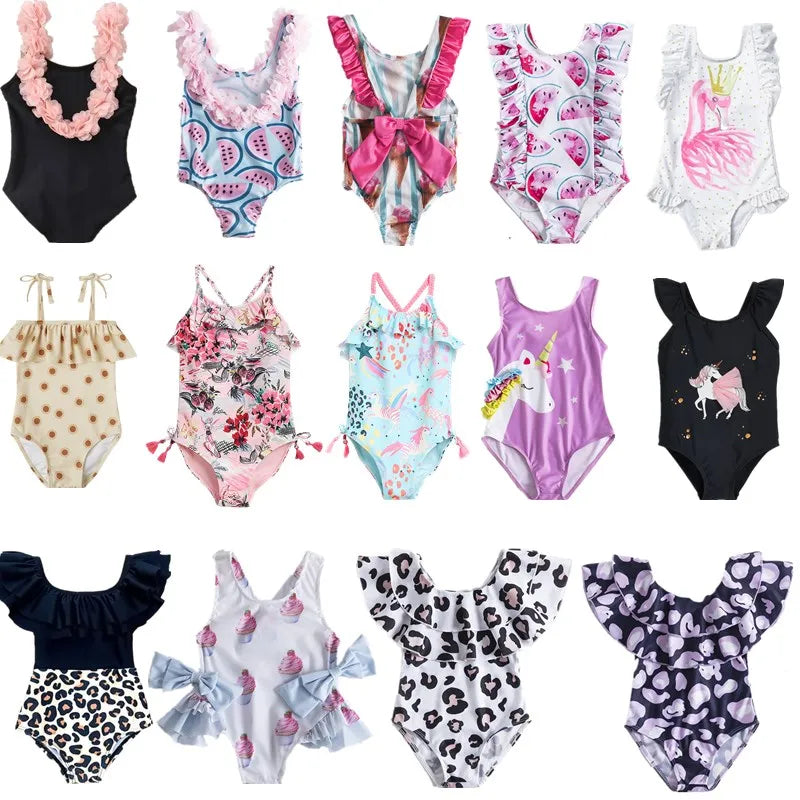 Girls' one-piece swimsuit