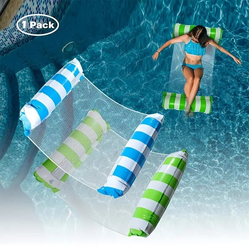 Inflatable floating hammock