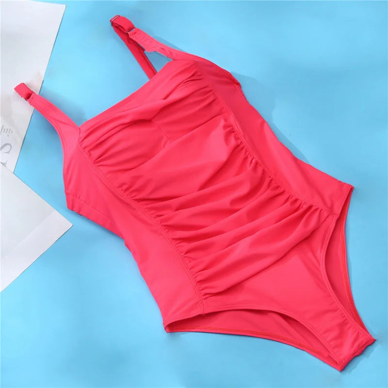 Traje de baño Sexy de una pieza de talla grande para mujer, traje de baño de realce de talla grande, traje de baño cerrado para mujer, ropa de playa para piscina